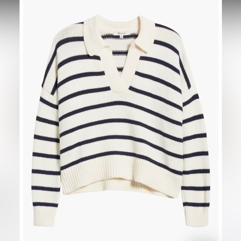 Madewell Dedham Stripe Polo Sweater